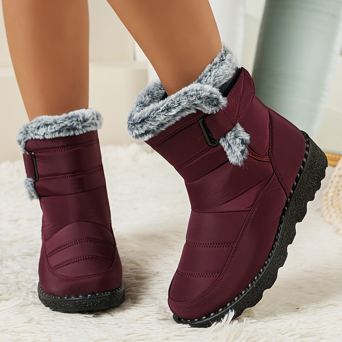 Women's Snow Boots Plush Lined Short Waterproof Winter Boots