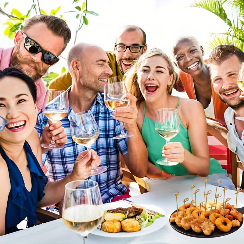 100 Pieces Handmade Circular Bamboo Skewers for Fruit, Cocktail, and Appetizer Use