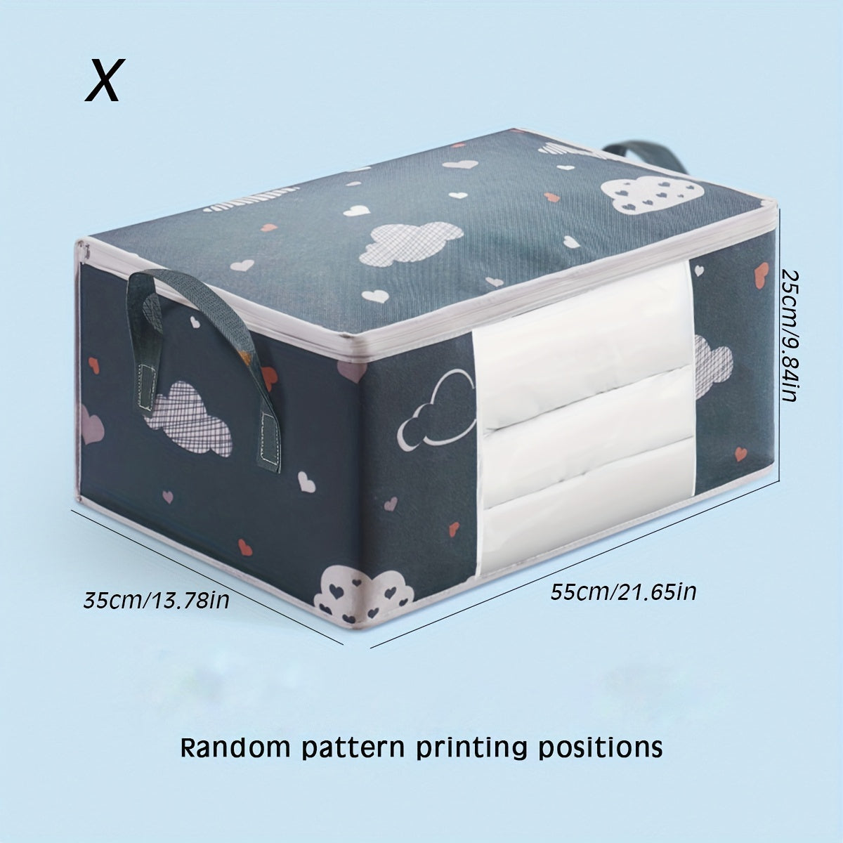 Large Capacity Fabric Wardrobe Storage Bag with Handles for Clothes and Quilts