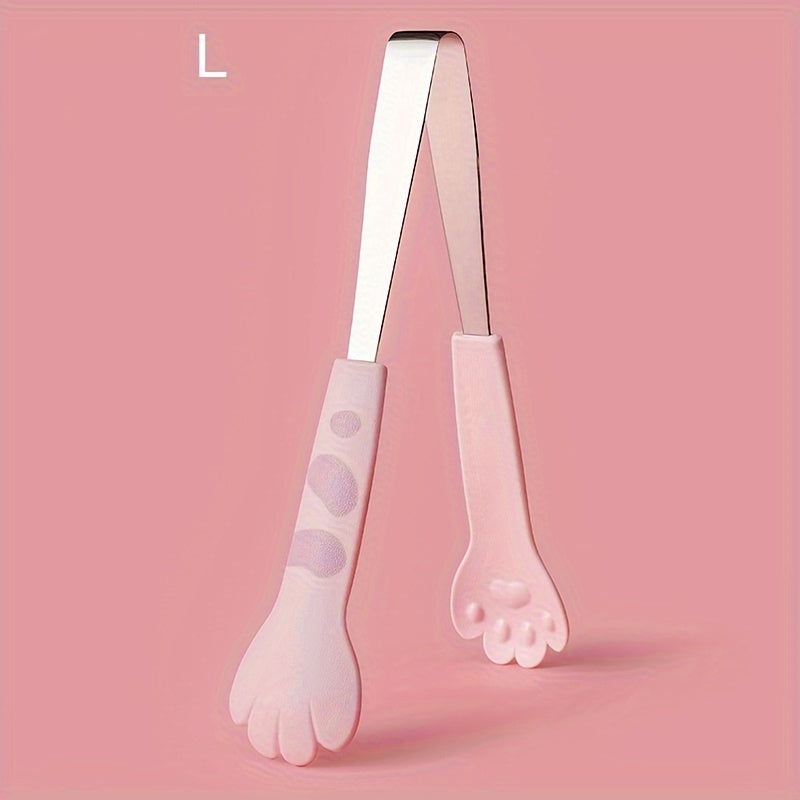 Stainless Steel Cat Paw Shaped Kitchen Tongs for Cooking and Serving