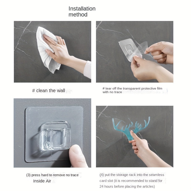 Antler Wall Hook for Home Decor Punch-Free Key Holder Storage Rack