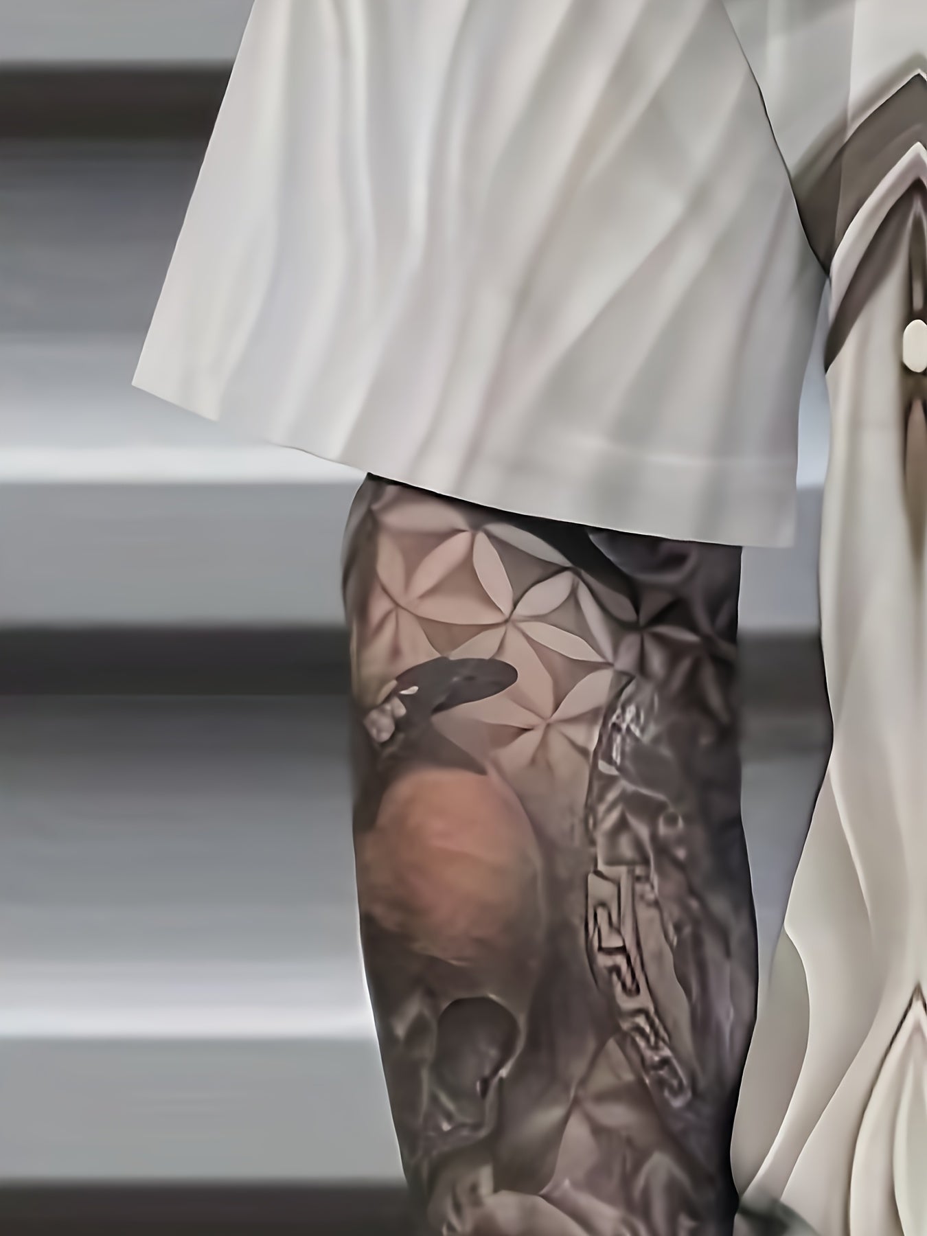 Camiseta de manga corta de poliéster con patrón de dibujos animados para hombre talla grande para verano