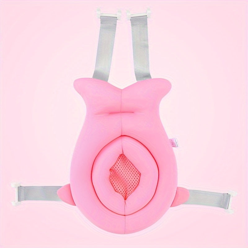 Детский нескользящий коврик для ванной с сетчатым карманом - изготовлен из мягкого полиэстера, доступен в розовом или синем цвете для детей и подростков