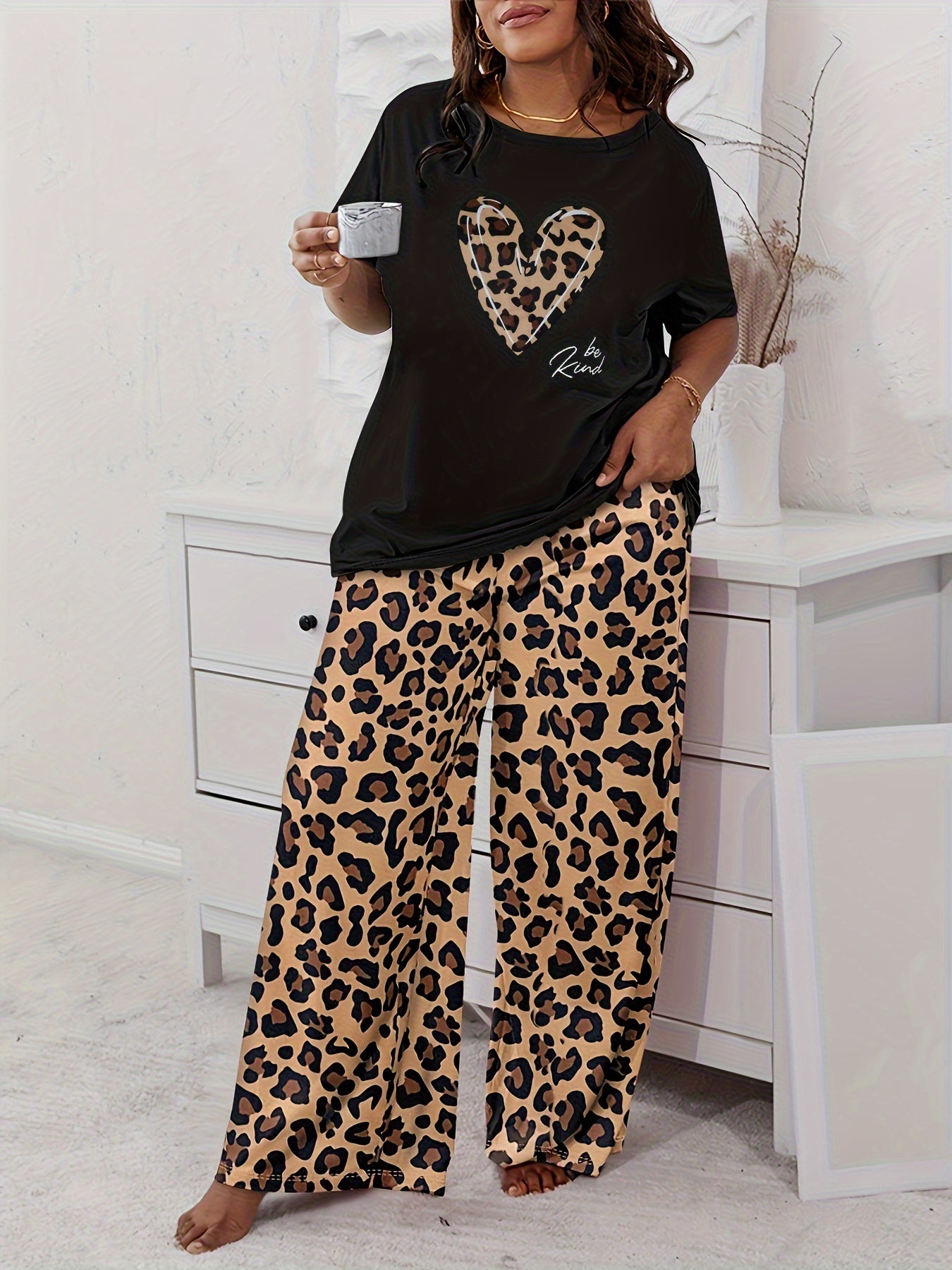Women's Long Sleeve Cotton Printed Lounge Set with Pants