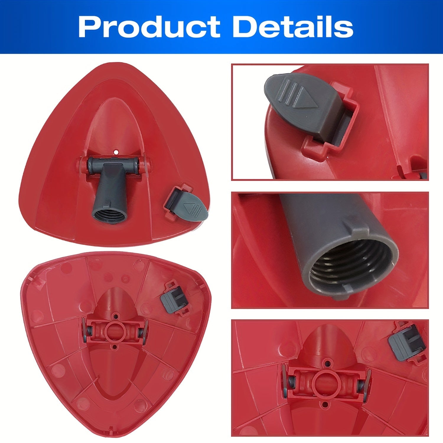 Mop Replacement Parts Set with Microfiber Heads and Adjustable Handle for Spin Mop System