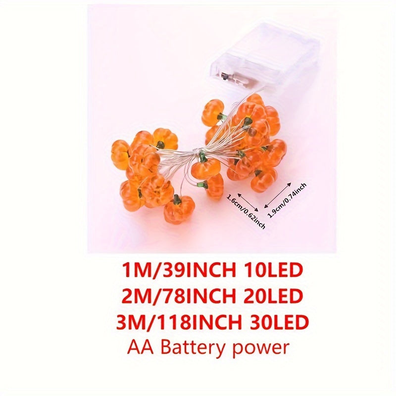 Luces de cuerda de hadas con forma de calabaza y LED para decoración interior con 30 LEDs