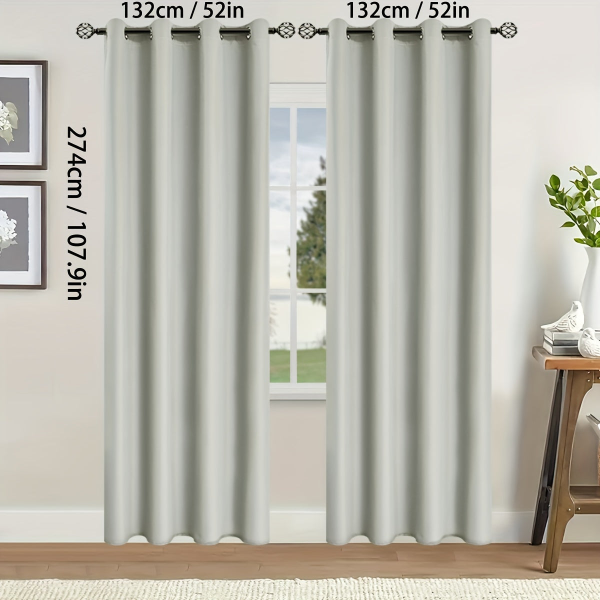 Blackout Curtains for Bedroom and Living Room, UV Protection, Easy Slide