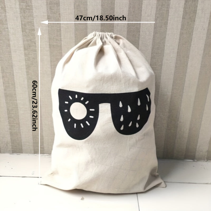 Bolsa de lavandería de rayas para animales grandes con cierre de cordón. Almacenamiento duradero para ropa sucia