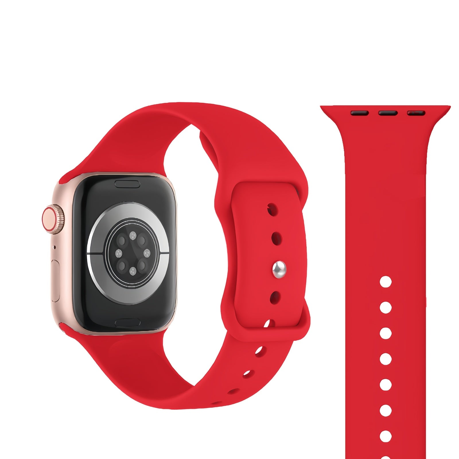 Water-Resistant Silicone Sport Watch Band for Apple Watch Series 1-10 SE Ultra 38-49mm