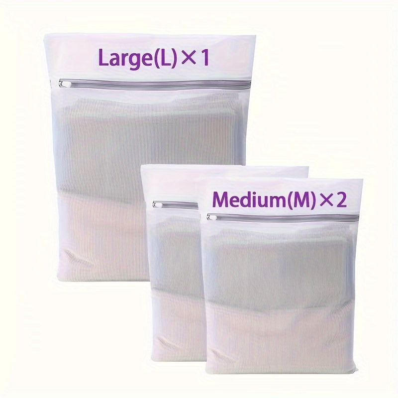 Juego de 1, 2, 3, 5 bolsas de malla para lavandería para ropa delicada, seguras para lavadora, ropa interior, sujetadores, calcetines, almacenamiento de viaje