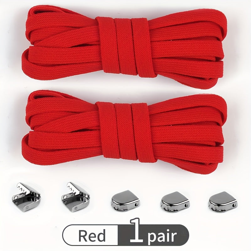 Adult Non-Slip Elastic Shoe Laces, Polyester Spandex, 9 Colors, 100cm