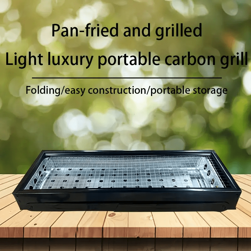 Foldable Portable Charcoal Grill for Camping and Barbecue Cooking
