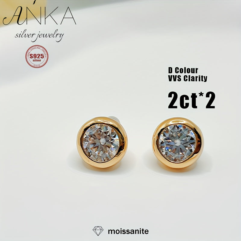 Sterling Silver Jewelry Set with Moissanite 2CT VVS Necklace and Ring