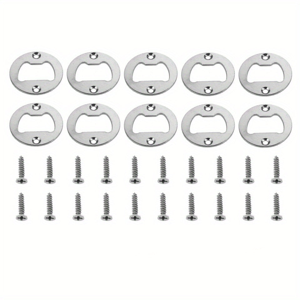 Set of 10 Stainless Steel Bottle Opener Inserts for DIY Art Kitchen Gadgets Party Favors and Gifts