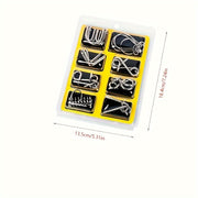 Metal Wire Puzzle Game Set for IQ Test and Problem Solving Yellow Iron for Ages 8+