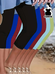 Pantalones capri de tiro alto para mujer talla grande, leggings suaves hasta la pantorrilla