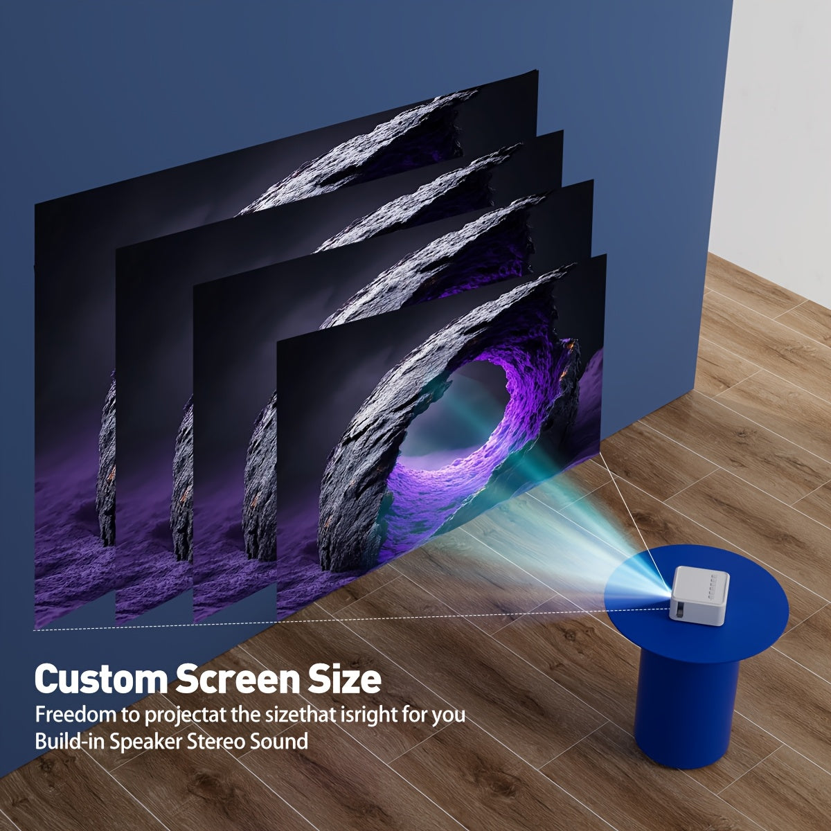 Mini Portable LCD Projector for Movies and Gaming with Built-In Speaker