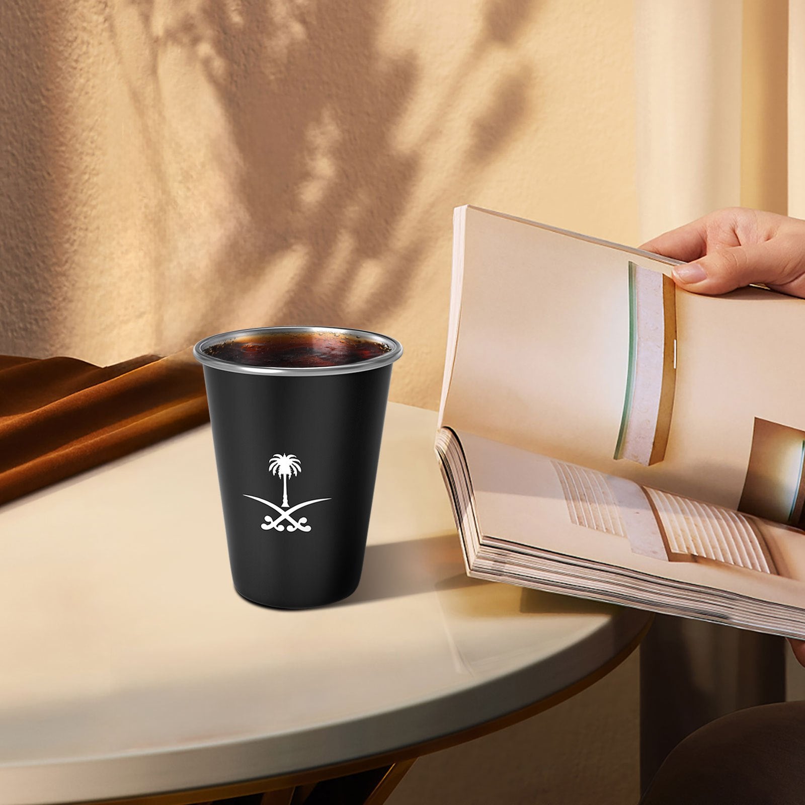 350ML Insulated Stainless Steel Water Bottle with Saudi Arabia Emblem for Outdoor Camping and Gifts