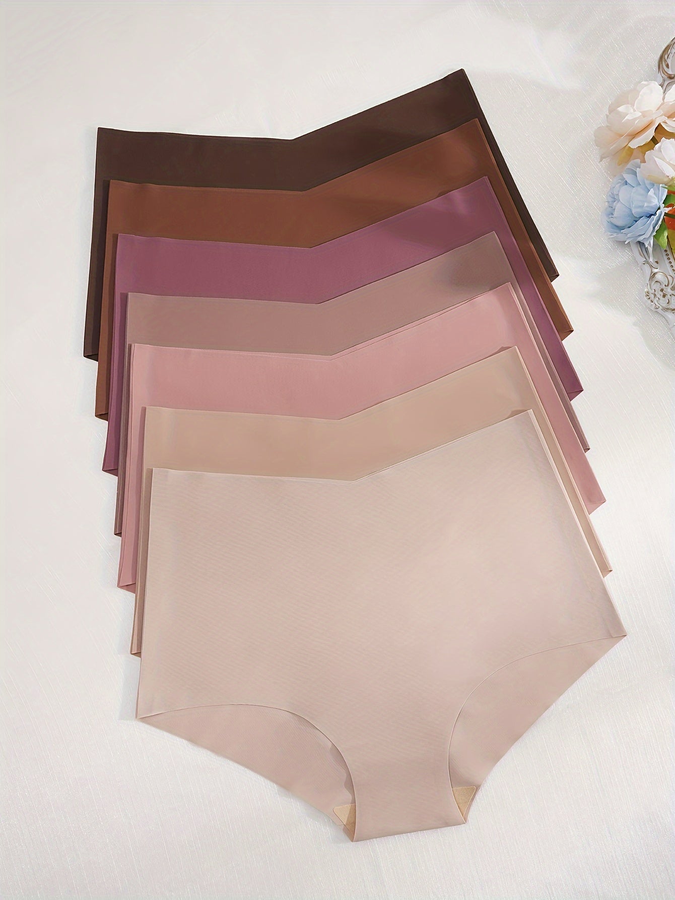 7-Piece High Waist Seamless Briefs for Women Solid Color Breathable Stretchy Underwear