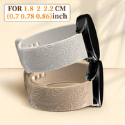 Engraved Floral Print Silicone Watch Band 1.78cm Wide Flexible Durable Replacement Strap