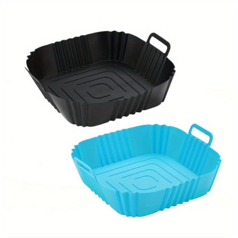 2 Silicone Air Fryer Liners for Pizza & Fried Chicken - Reusable, Non-Stick, Oven Safe