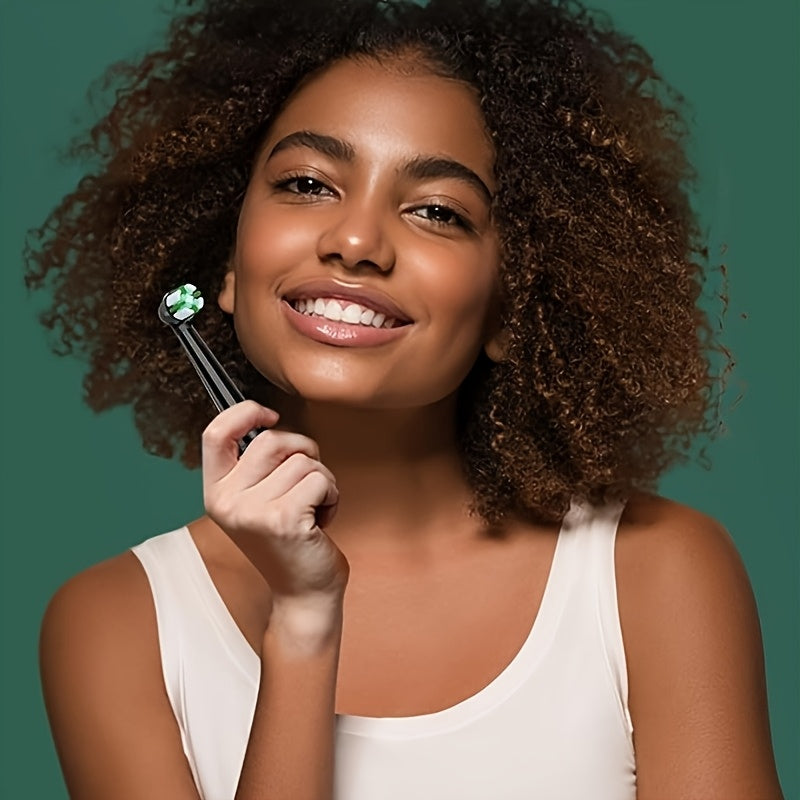 Pack of 8 White Green Electric Toothbrush Replacement Heads High-Density Bristles