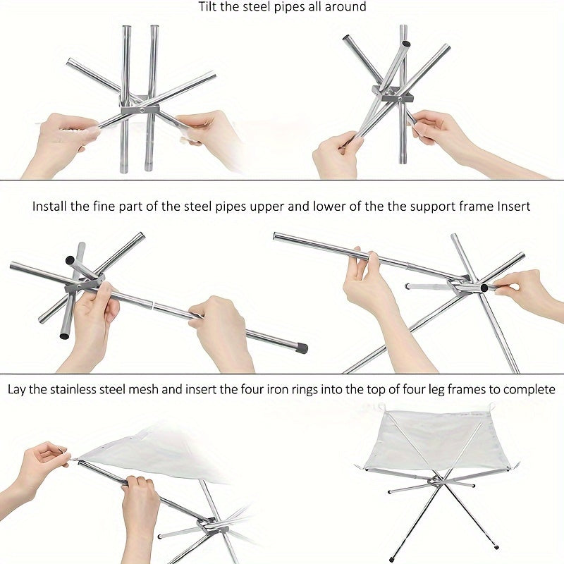 Portable Steel Camping Fire Pit Foldable for Campfires and Backyard Gatherings