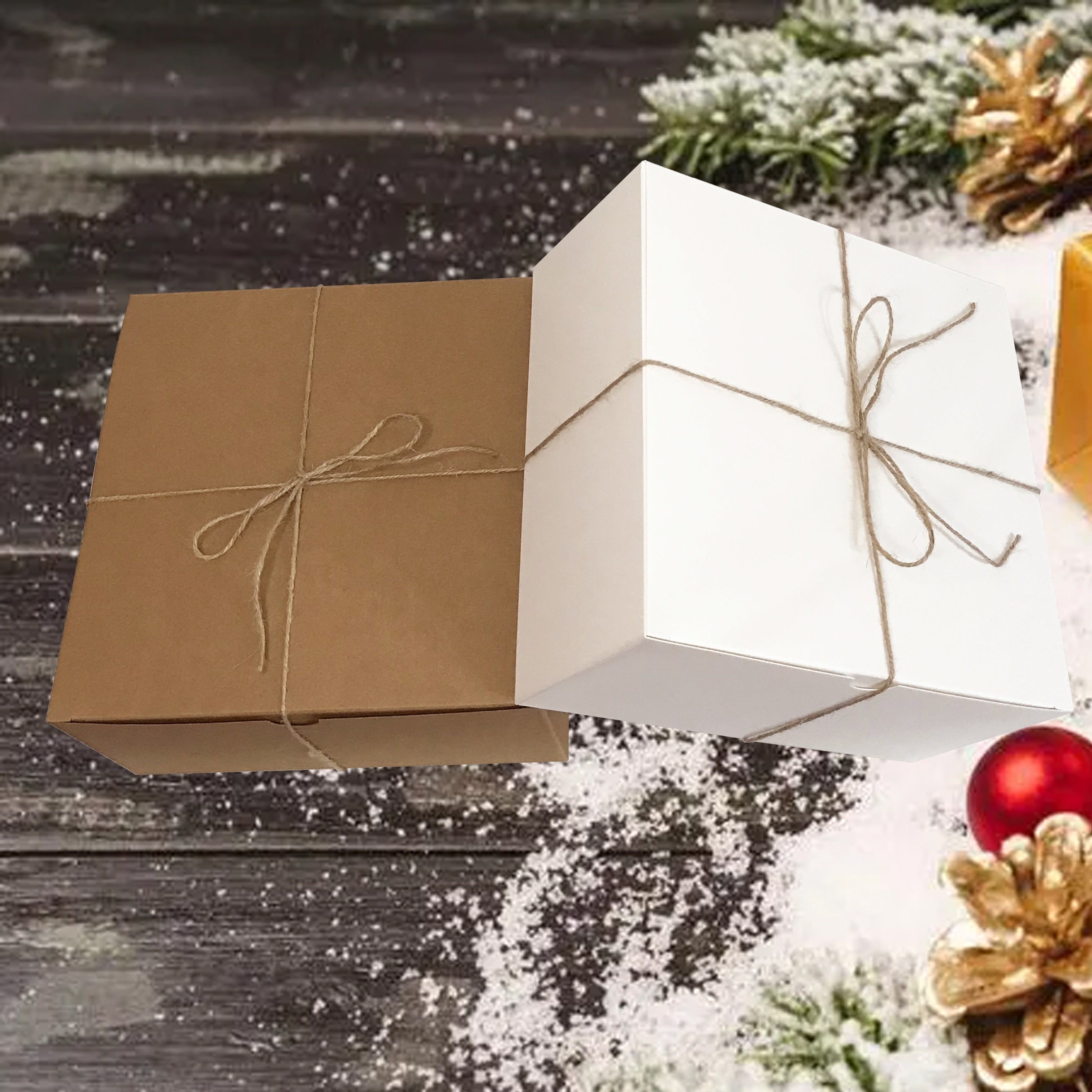 Set of 15 Paper Cardboard Gift Boxes 20.32cm with Lids for Christmas Bridesmaid Gifts