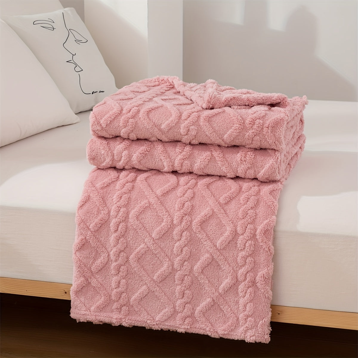 Cozy Embossed Sweater-Style Blanket for Winter and Holiday Occasions