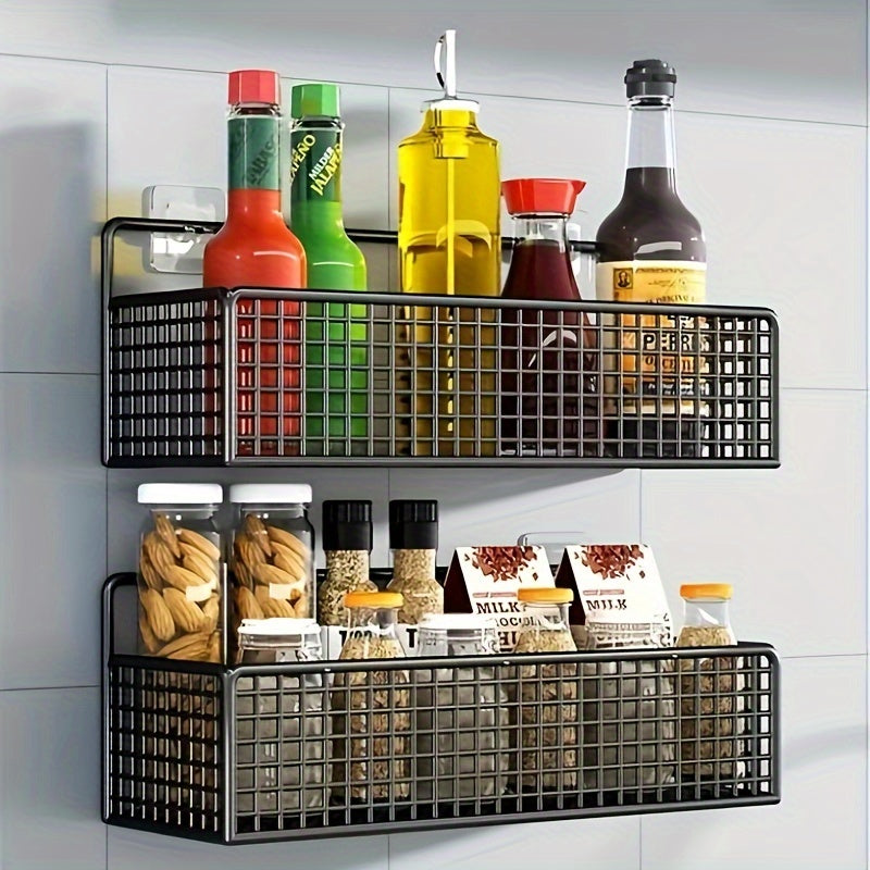 Silliq quyma temir oshxona saqlash tokchasi - Oddiy o'rnatish, teshik ochishga hojat yo'q, zamonaviy devorga o'rnatiladigan tashkilotchi, tartibsiz emas