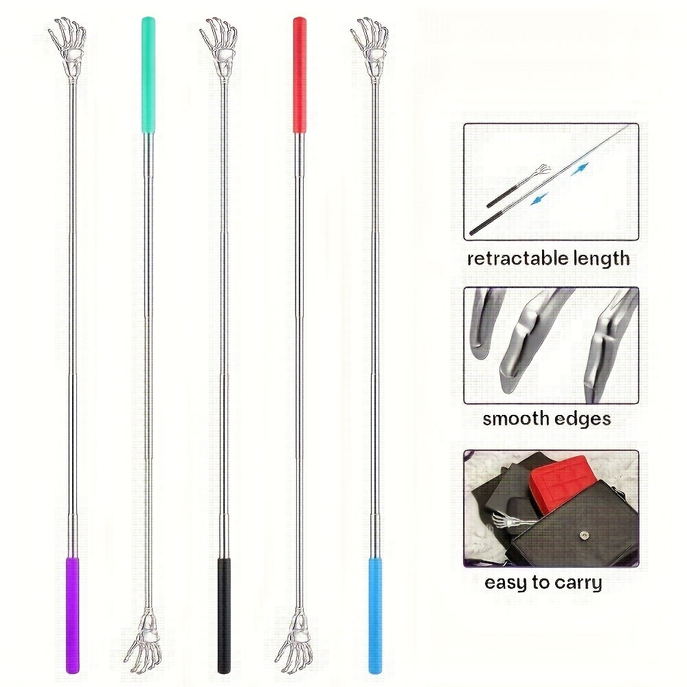 Stainless Steel Back Scratcher Extendable Claw Adjustable Portable Ergonomic Handle 3 Colors