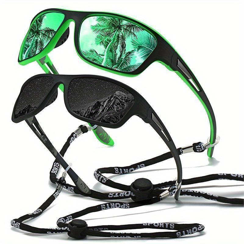 Retro Polarized Sunglasses with Strap for Men and Women for Outdoor Activities Sports Travel Driving Fishing Cycling