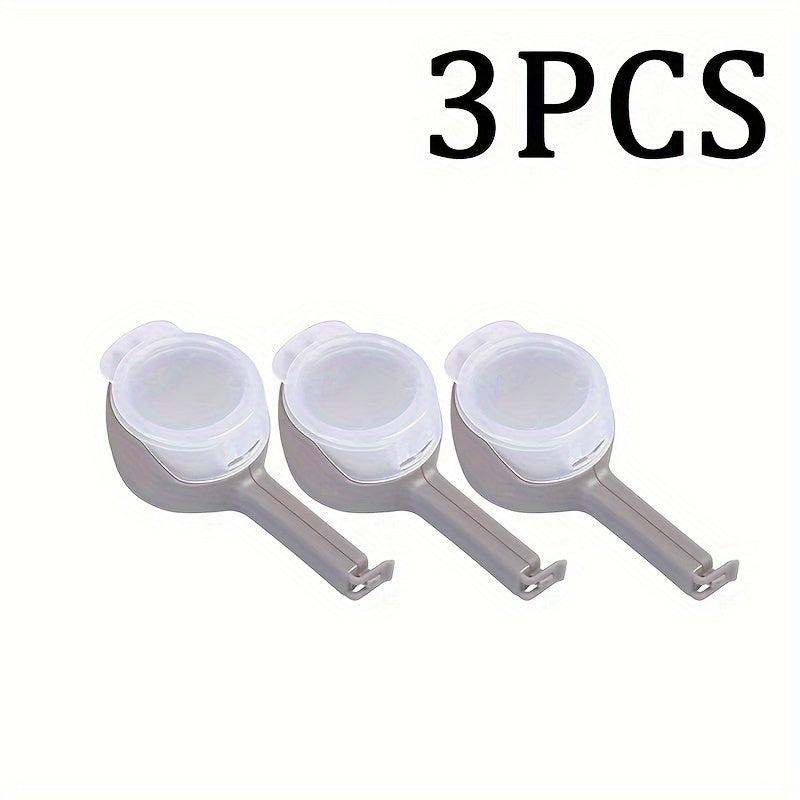 1, 2, 3, 4 yoki 5 ta ko'p maqsadli plastik oziq-ovqat sumkasi muhrlash kliplari, turli ranglarda, don saqlash uchun namlikdan himoyalovchi tarqatish nozzle bilan