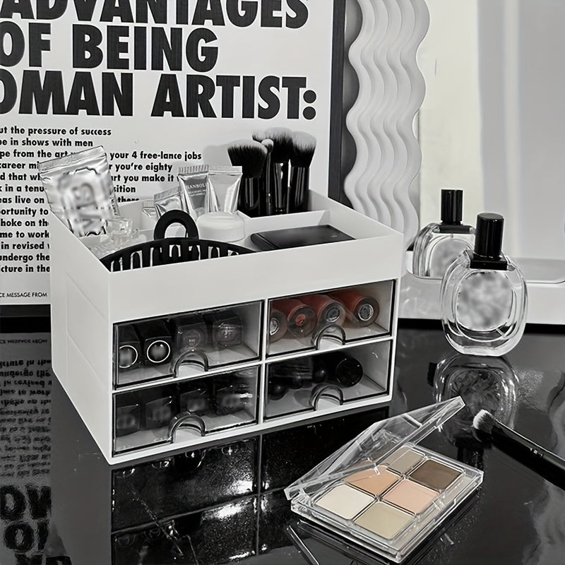 Caja de almacenamiento para organizador de maquillaje con cajón para organización de belleza y joyería