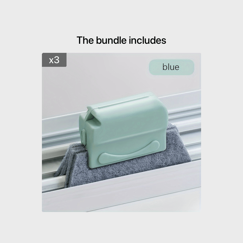 Cepillo de limpieza de ventanas con goma para mano, herramienta para bordes y grietas, dureza media