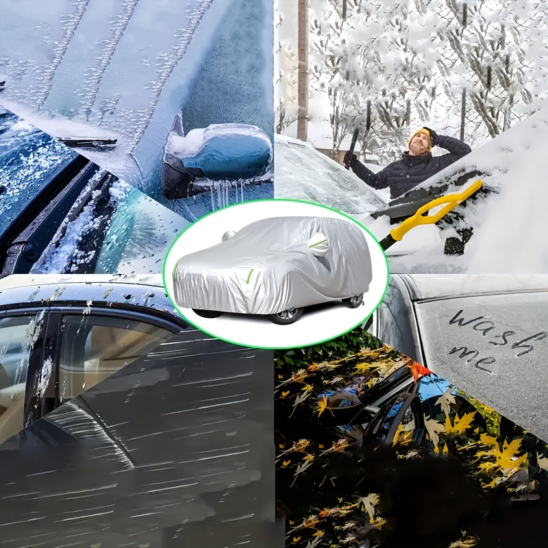 Cubierta de coche plateada protección contra polvo con tira reflectante para Silverado