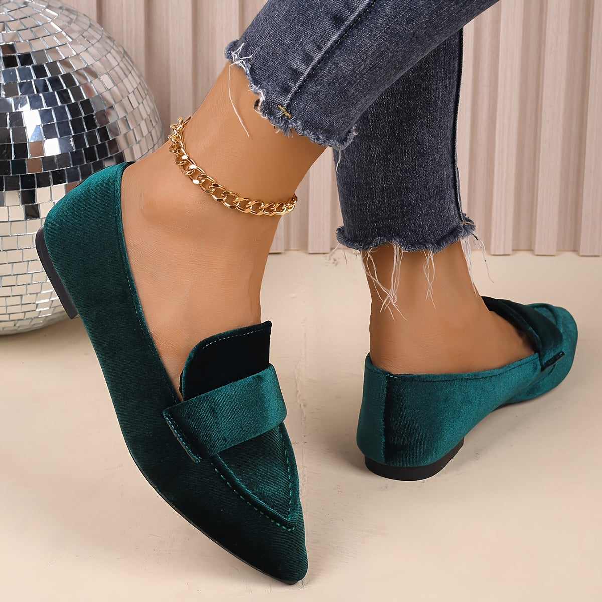 Women's Slip-On Flats with Pointed Toe Lightweight All-Season Flannel