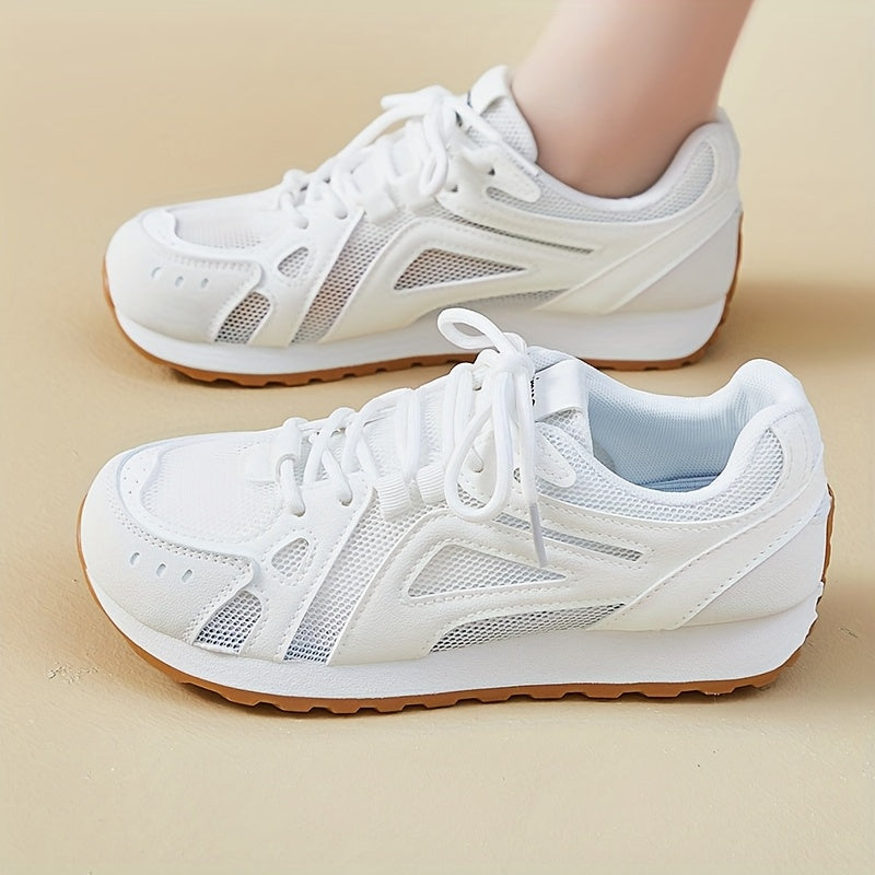 Women's Running Sneakers Breathable Mesh Low-Top Casual Shoes Yellow Green
