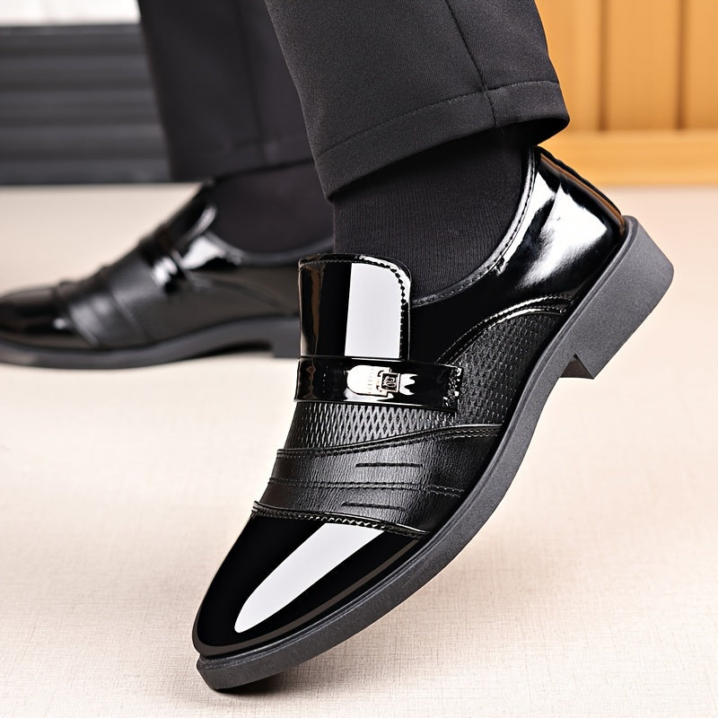 Men's Minimalist Dress Shoes with Pointed Toe PVC Sole for Office and Formal Wear