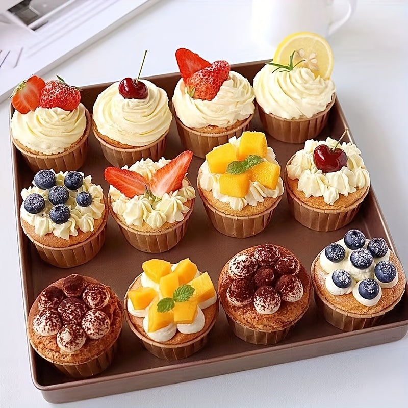 50 tazas de papel desechables para muffins resistentes al calor para cupcakes y muffins