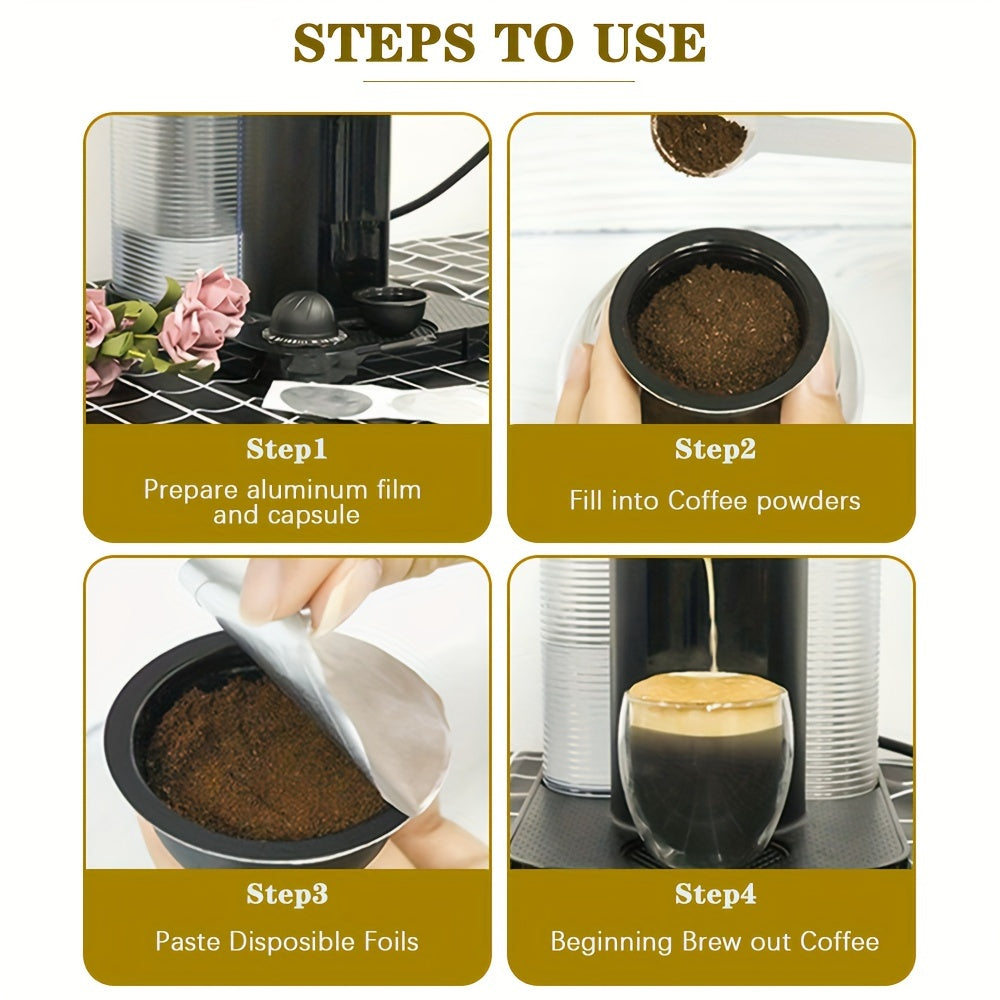 Alüminiy folga qopqog'lari to'plami 3.7cm-6.2cm Qayta ishlatiladigan qahva kapsula qoplamalari