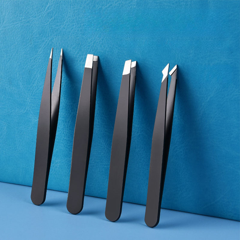 Women Stainless Steel Eyebrow Tweezers Non-Slip Tip Precision Makeup Tool