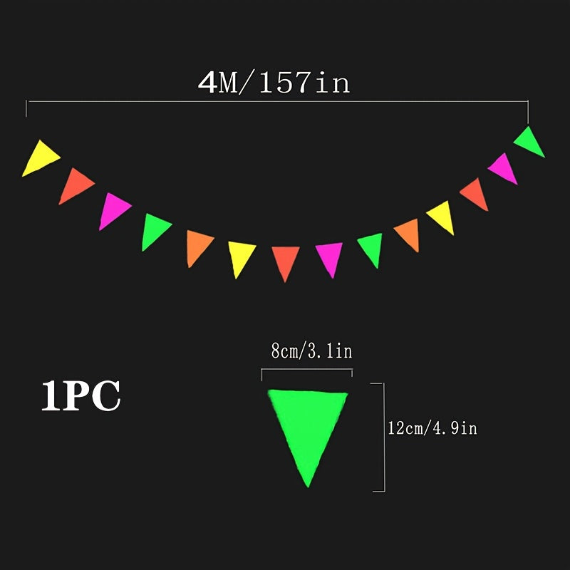 Fluorescent Paper Decorations with Star Discs Triangles and Pull Flowers for Parties