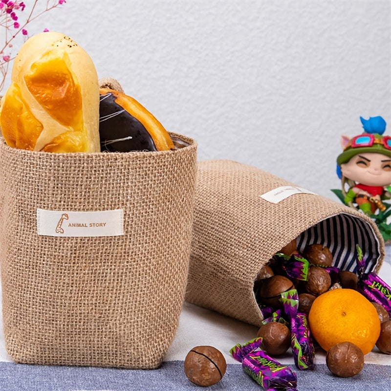 Rustic Wall Hanging Storage Bags Set of 4 Foldable Decorative 5.1x4.5 Inches