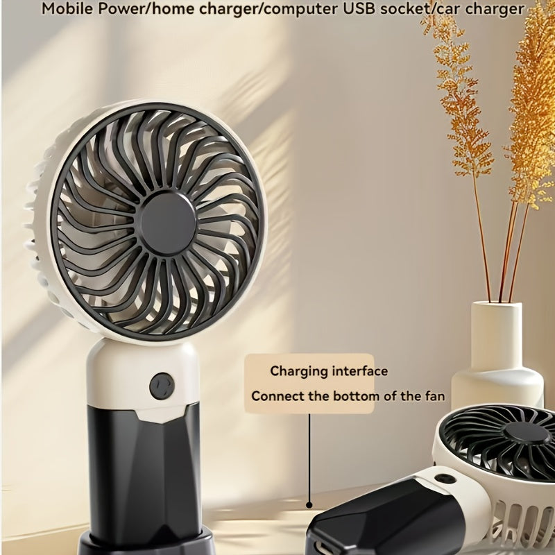 Портативный ручной вентилятор USB, перезаряжаемый, небольшой вентилятор для офиса, стола, студента, подвесной на шею