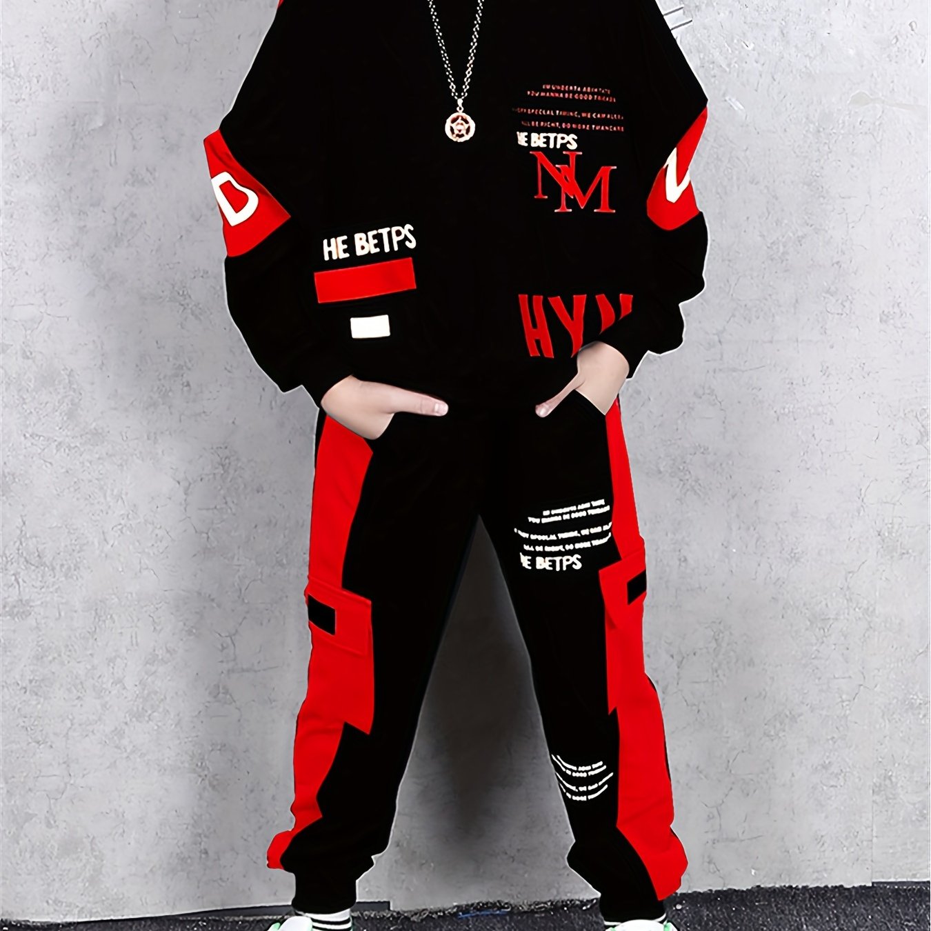 Детский комплект худи для мальчиков осень 2024 хлопковая смесь уличная одежда повседневная спортивная