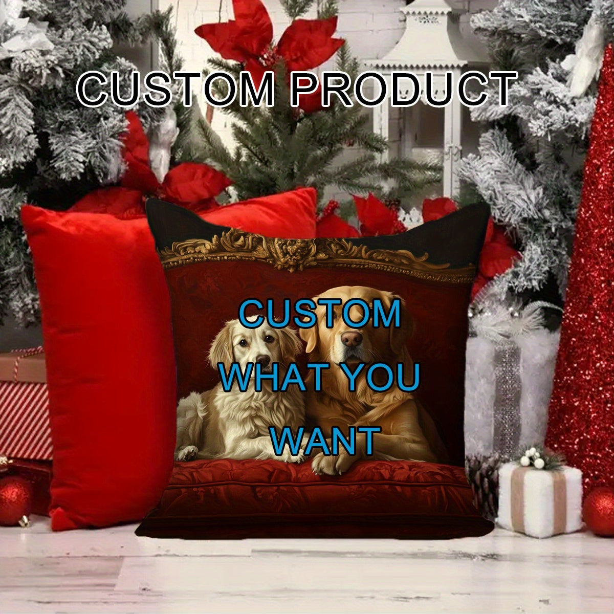 Customizable Throw Pillow Cover 45.72x45.72 cm Square Woven Polyester