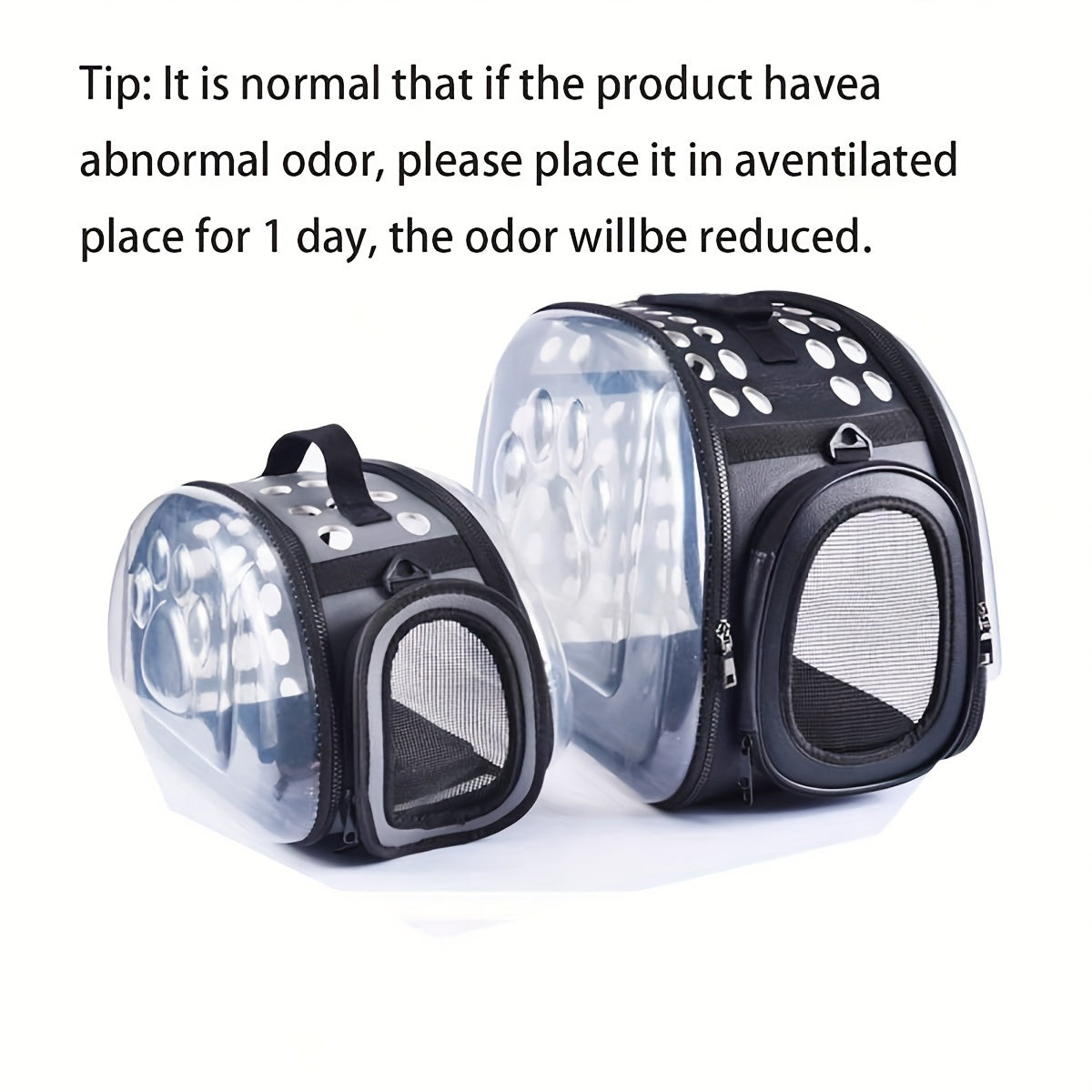 Breathable Foldable Cat Backpack Carrier with Footprint Design and Transparent Window