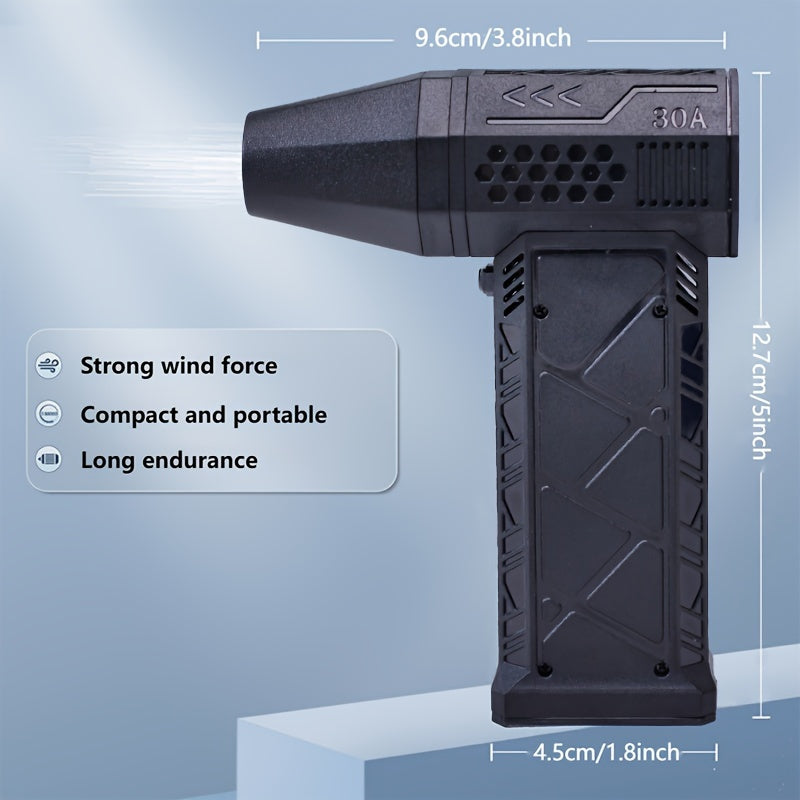 Portable Handheld Fan with Turbo Jet Technology USB Rechargeable 5200mAh for Camping and Dust Removal