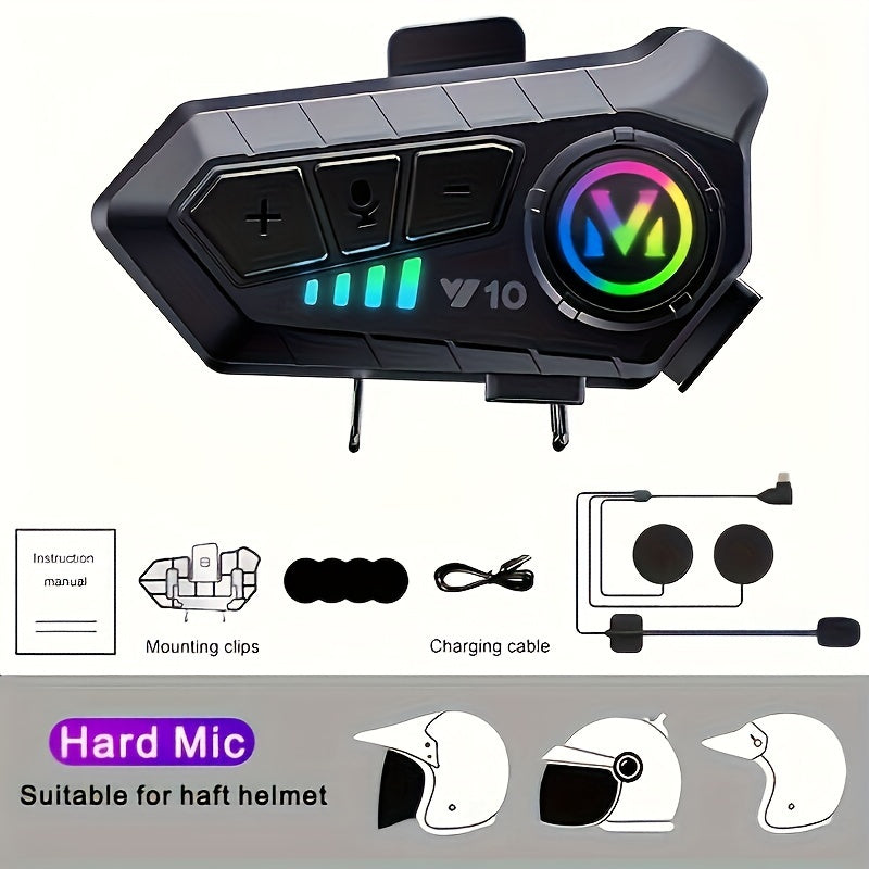 Motorcycle Helmet Headset Wireless Bluetooth Earphone Voice Control